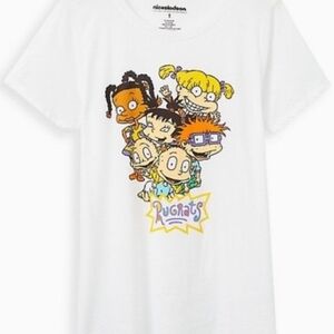 NWT 3X TORRID Nickelodeon Rugrats White Tee with Colorful Character Graphic